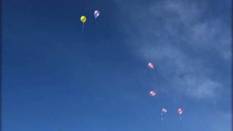  Balloons released in memory of those lost in the COVID-19 outbreak at Wilkie Health Centre.