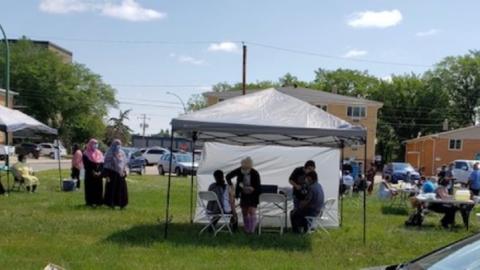 Regina vaccination clinics by apartment buildings.