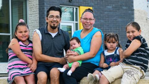 A family after getting their flu shots.