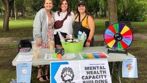 Three members of the Mental Health Capacity Building team in Prince Albert are pictured standing together