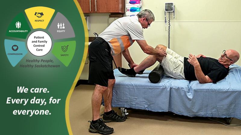 Patient receiving physical therapy