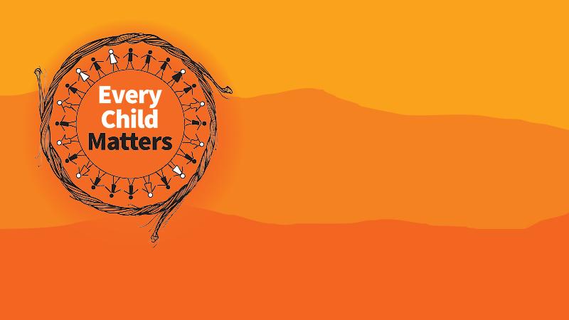 The SHA's Every Child Matters graphic on an orange gradient background.