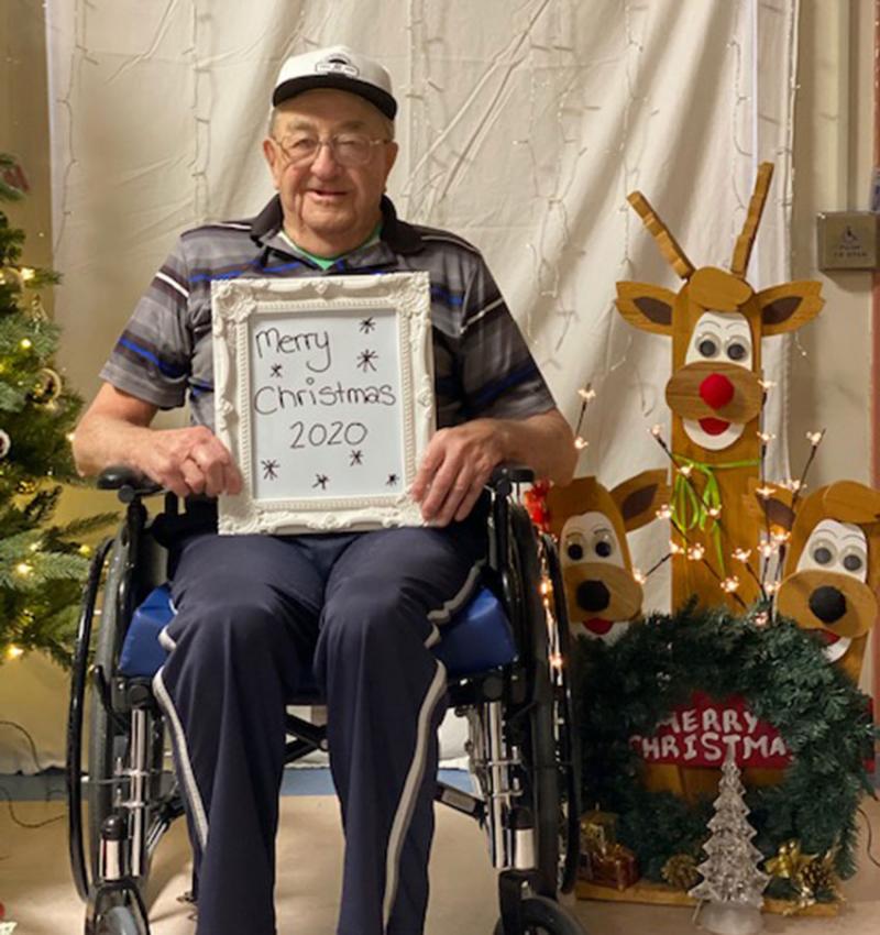 man holding sign