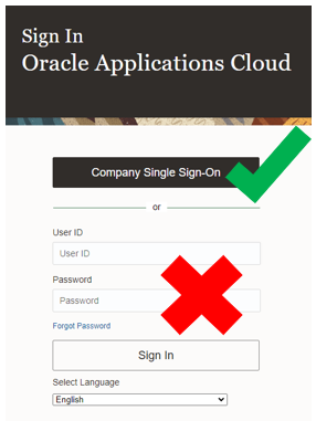 image of Oracle sign in dos and don'ts